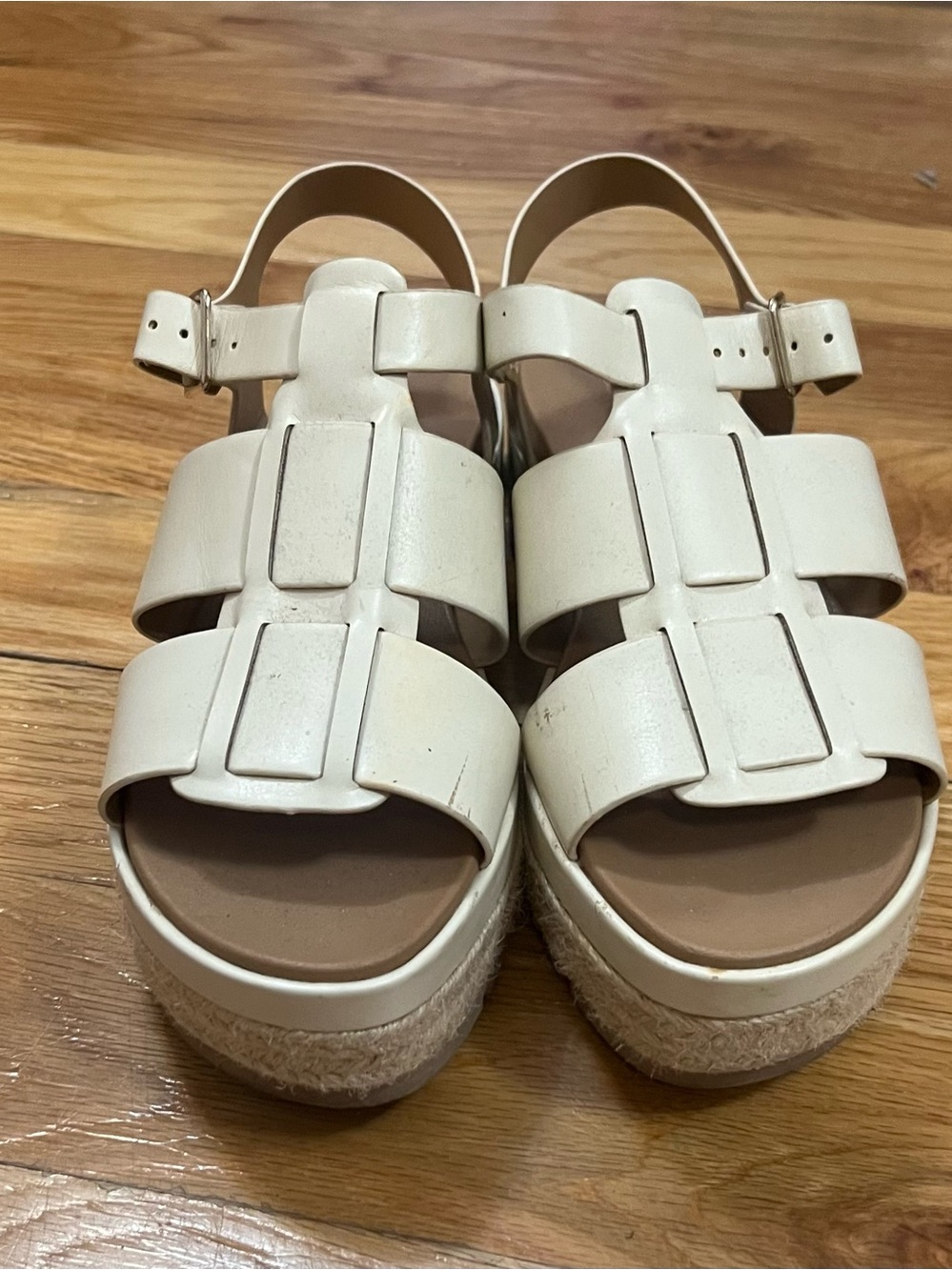 Soda Cream Platform Sandals with Buckle Straps